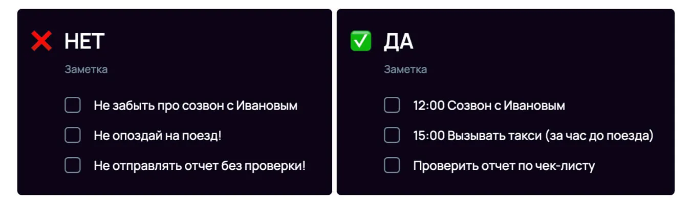 Используйте утвердительные формулировки