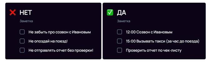Используйте утвердительные формулировки