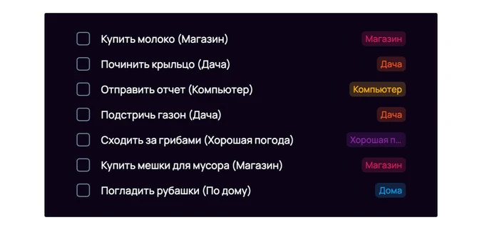 Пример контекстного планирования