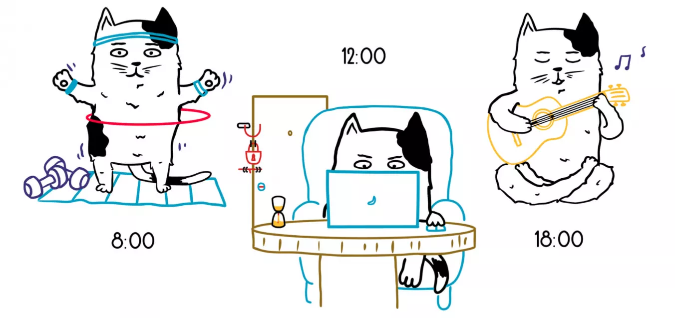 Кот-менеджер Аркадий экспериментирует с work-life blend.