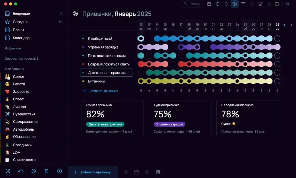 Пример заполнения кружочков