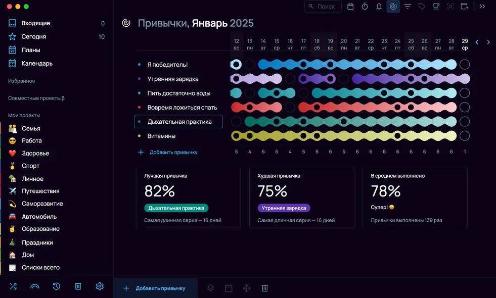 Пример заполнения кружочков
