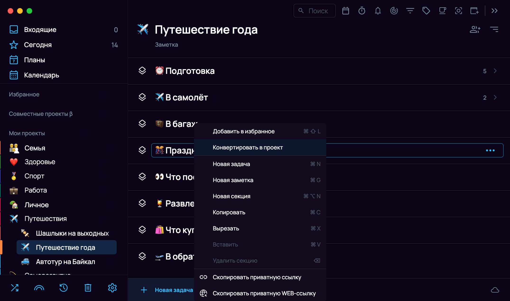 Конвертировать в проект